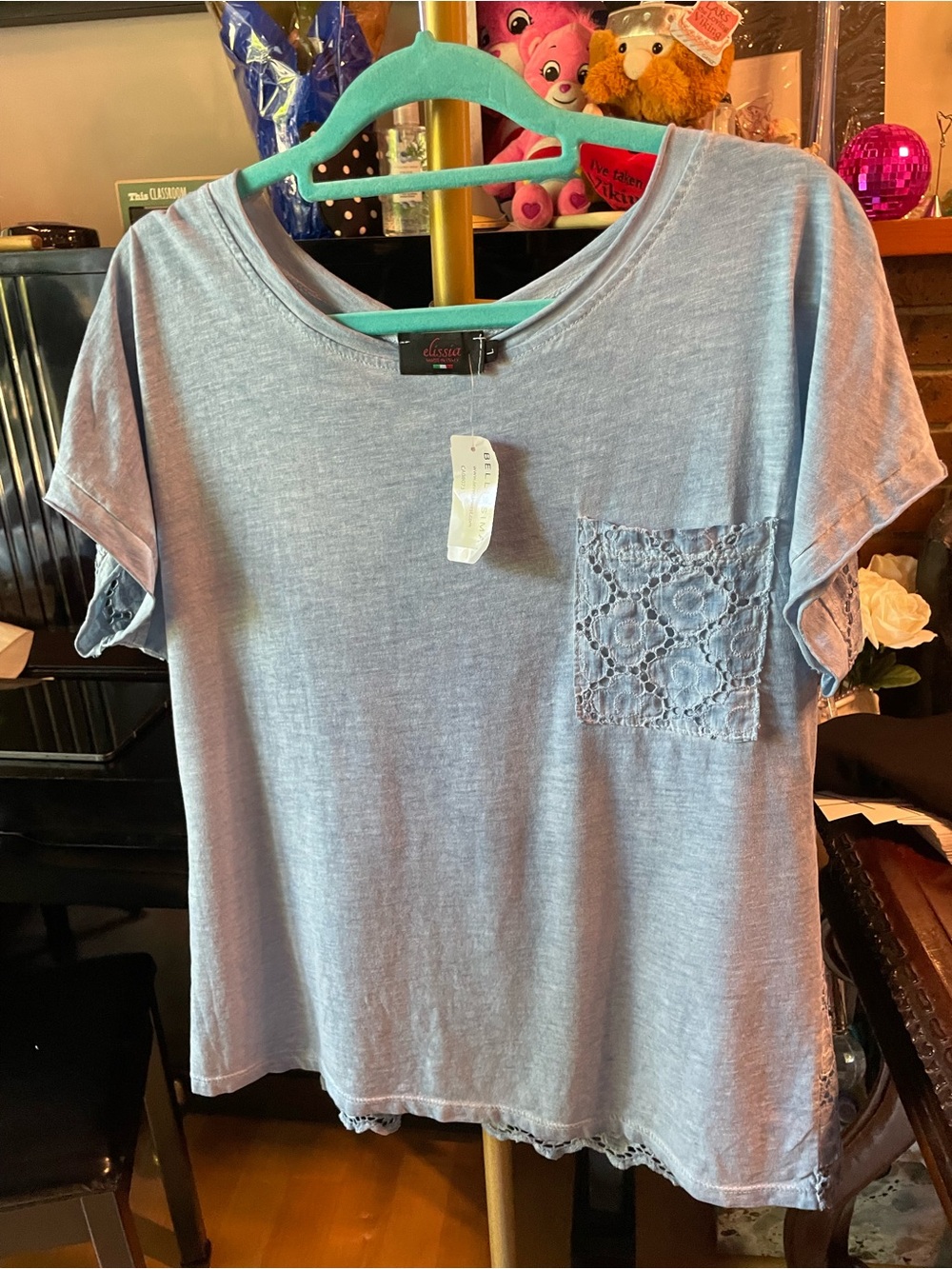 Elissia NEW Lace Short Sleeve Tee (Made in Italy - 100% cotton)